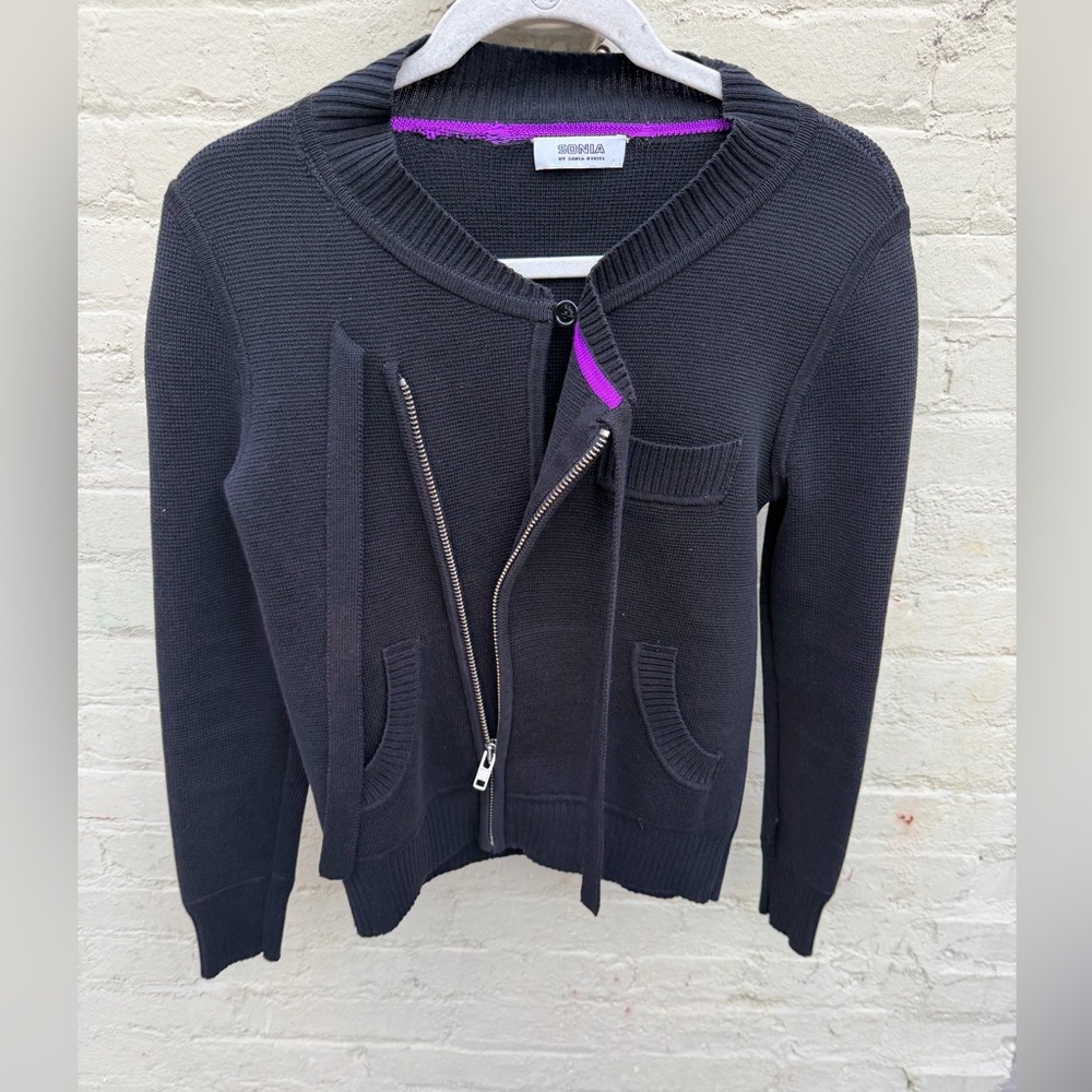Stunning Excellent co dition authentic Sonia Rylie’s sweater jacket black knit